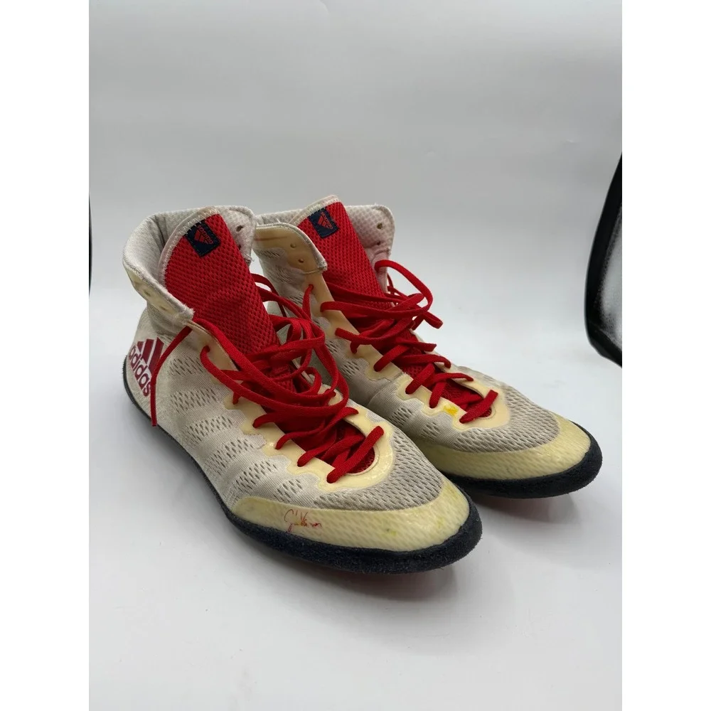 Adidas Adizero Varners Wrestling Shoes Mens 14 White Red Black M18728 High Top
